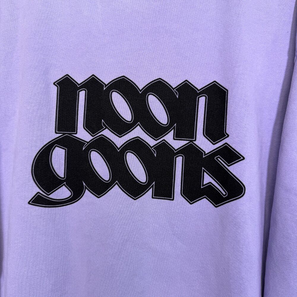 Noon Goons Sweater Men Large Logo Fleece Pullover Sweatshirt Streetwear Lavender - Picture 2 of 14